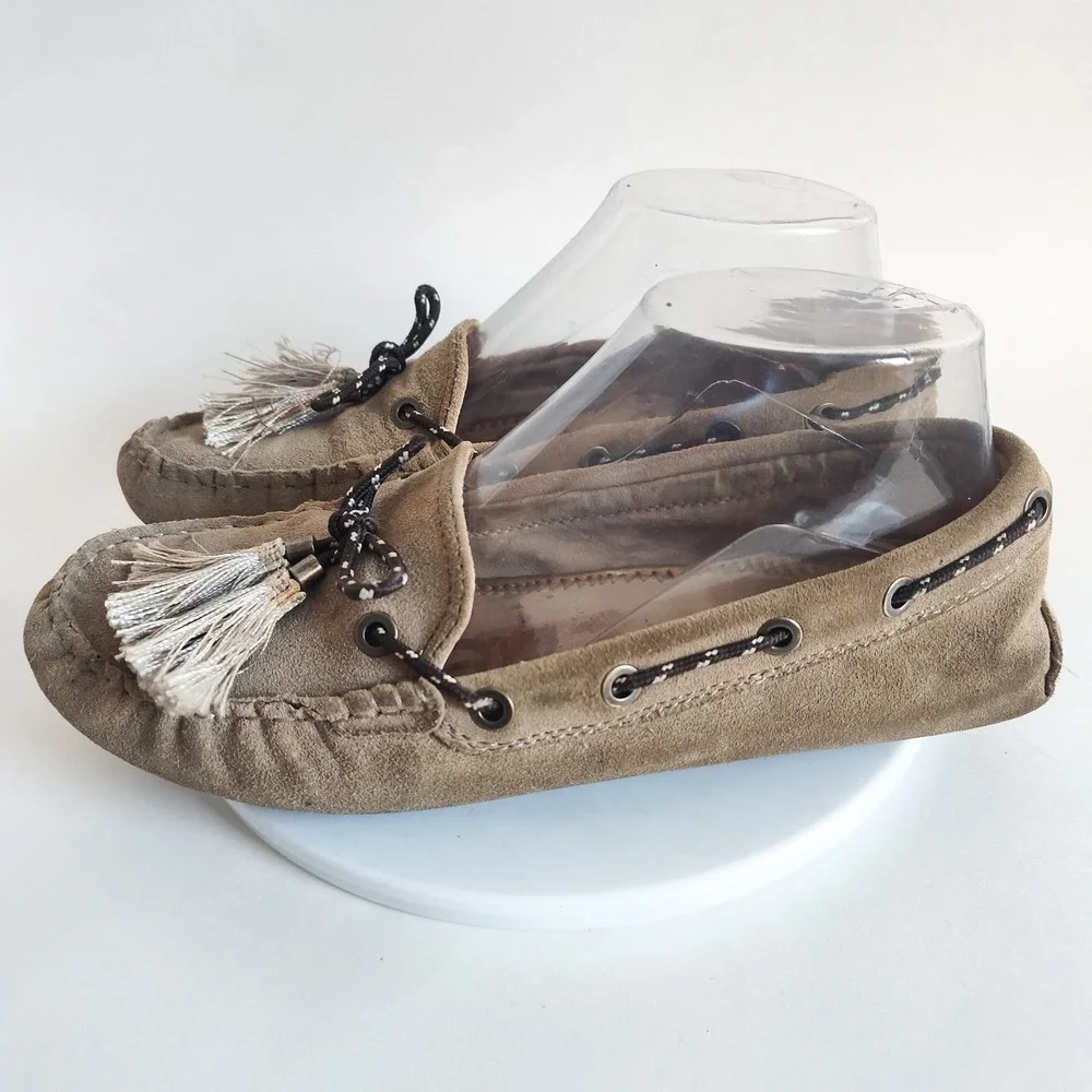 Sam Edelman Loafers Flats 7.5 Fantine Slip On Suede Moc Toe Minimalist Preppy